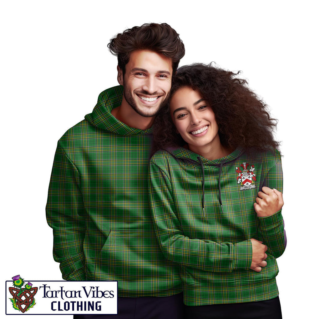 Walsh Irish Clan Tartan Hoodie with Coat of Arms - Tartan Vibes Clothing