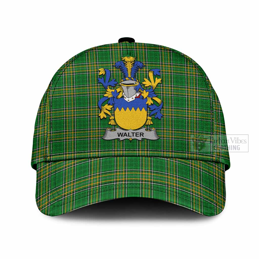 Tartan Vibes Clothing Walter Irish Clan Tartan Classic Cap with Coat of Arms