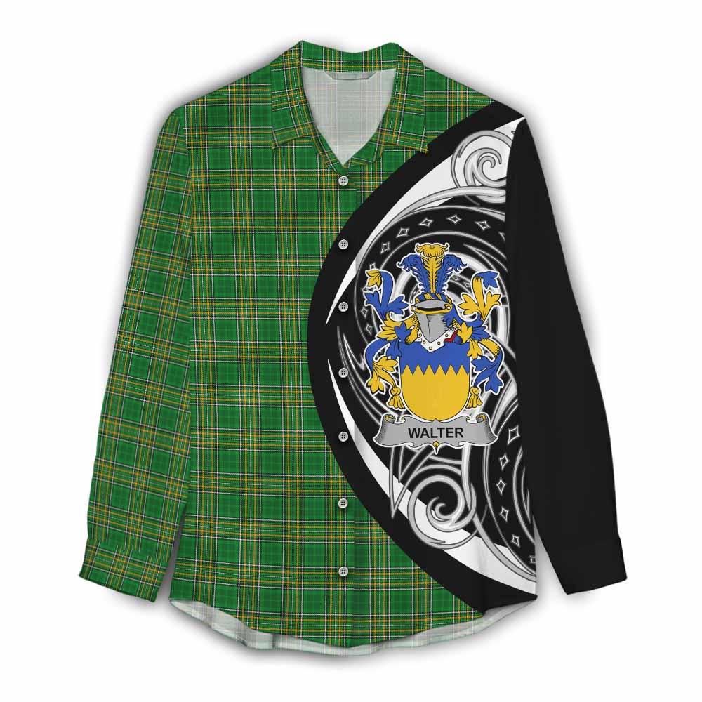 Walter Irish Clan Women's Casual Shirt Celtic Circle Style Female - Tartan Vibes Clothing