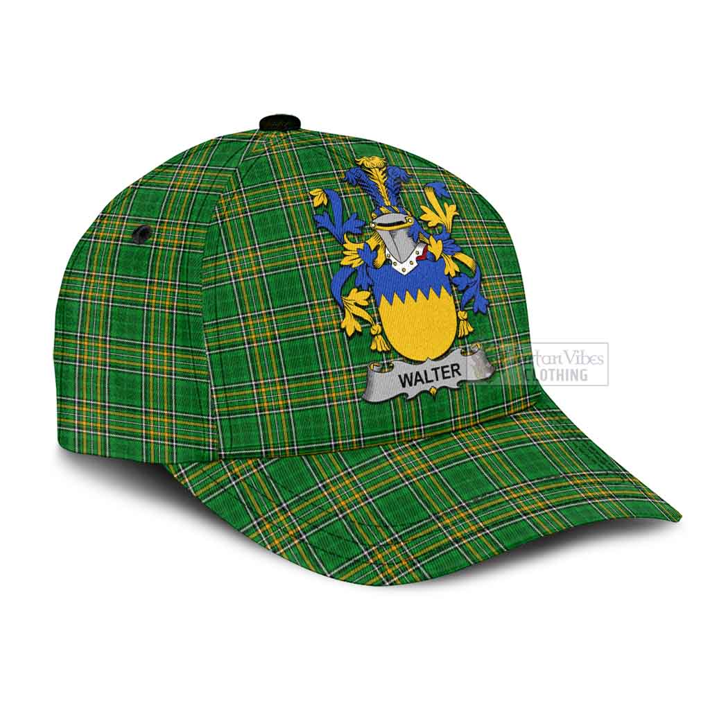 Tartan Vibes Clothing Walter Irish Clan Tartan Classic Cap with Coat of Arms