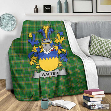 Walter Irish Clan Tartan Blanket with Coat of Arms - Tartan Vibes Clothing