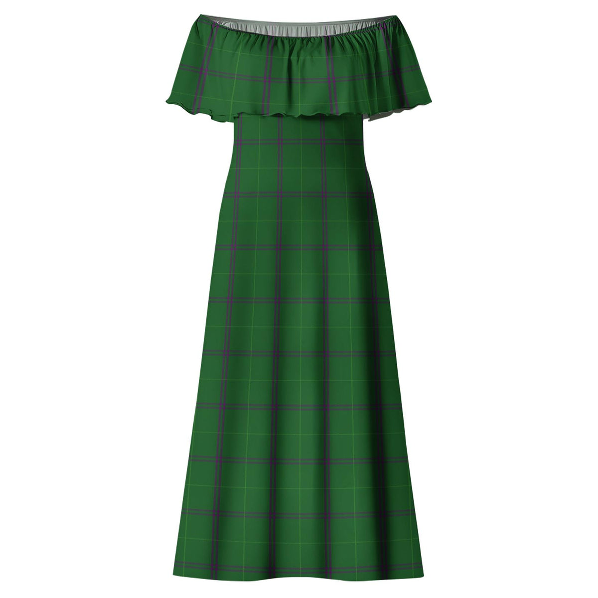 Walters Tartan Off Shoulder Long Dress - Tartan Vibes Clothing
