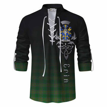 Ward Irish Clan Ghillie Kilt Shirt with Coat of Arms Erin Go Bragh Celtic Inspired Men - Tartan Vibes Clothing