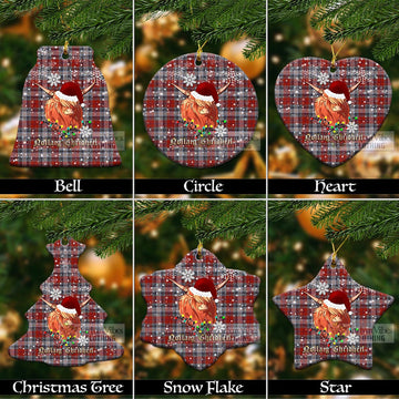 Warden Clan Tartan Ornament with Christmas Twinkle Highland Cattle