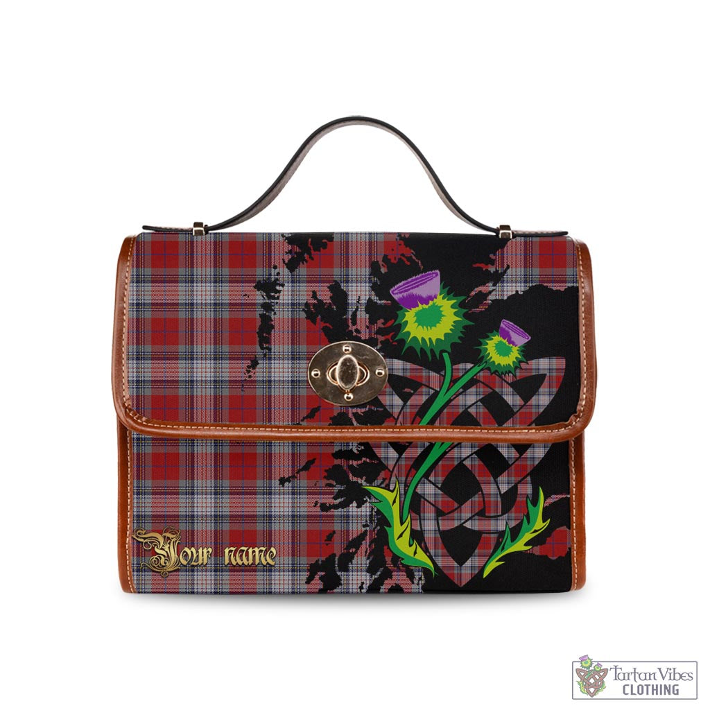 Tartan Vibes Clothing Warden Tartan Waterproof Canvas Bag with Scotland Map and Thistle Celtic Accents