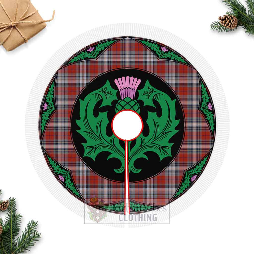 Tartan Vibes Clothing Warden Tartan Christmas Tree Skirt Scottish Thistle Style