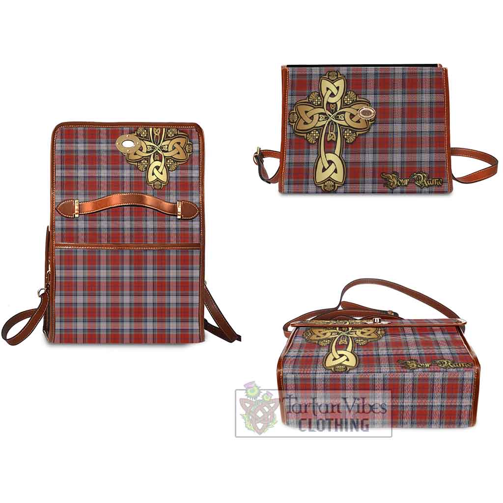 Tartan Vibes Clothing Warden Tartan Waterproof Canvas Bag Golden Thistle Celtic Cross Style