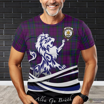 Wardlaw Tartan T-Shirt with Alba Gu Brath Regal Lion Emblem
