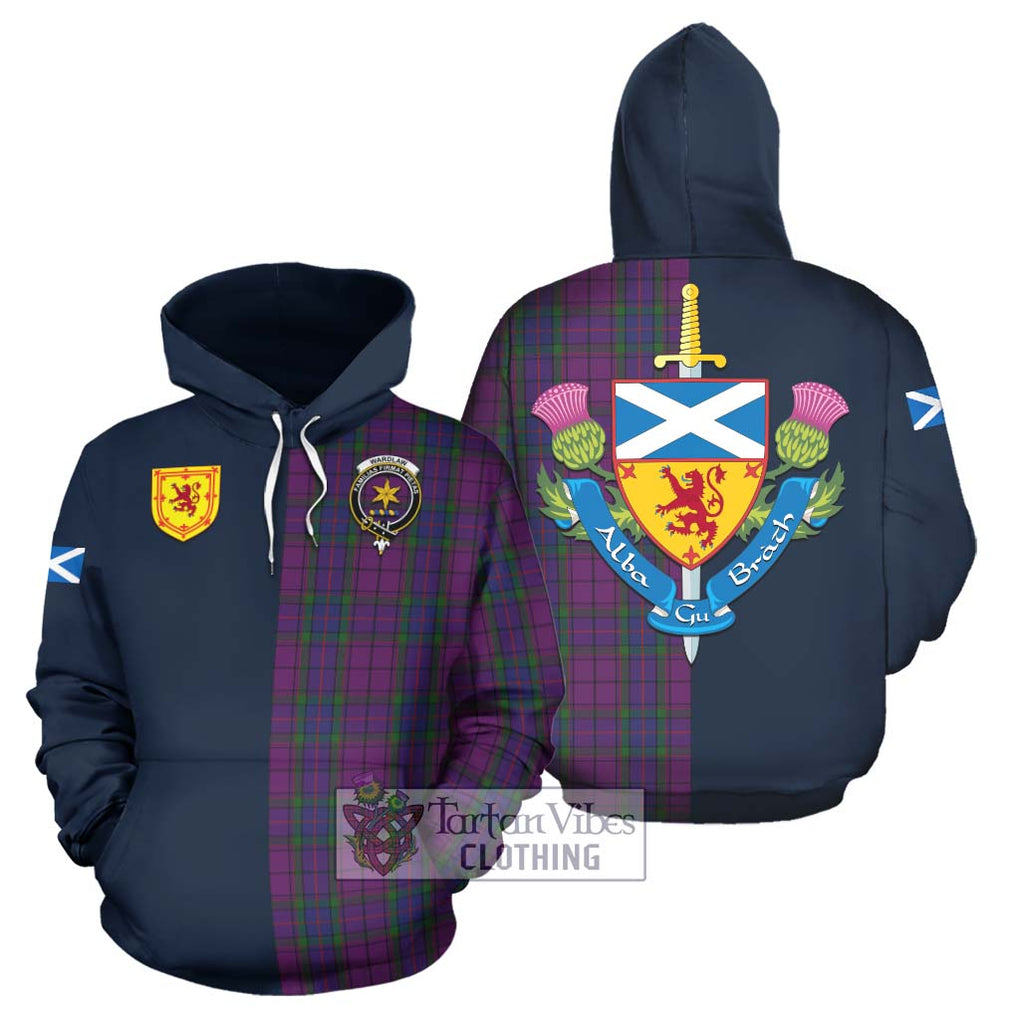 Tartan Vibes Clothing Wardlaw Tartan Hoodie with Scottish Lion Royal Arm Half Style