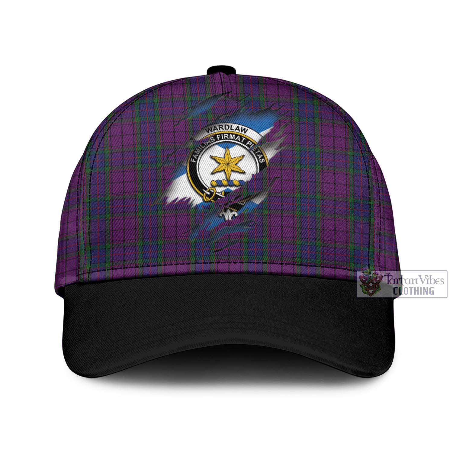 Tartan Vibes Clothing Wardlaw Tartan Classic Cap with Family Crest In Me Style