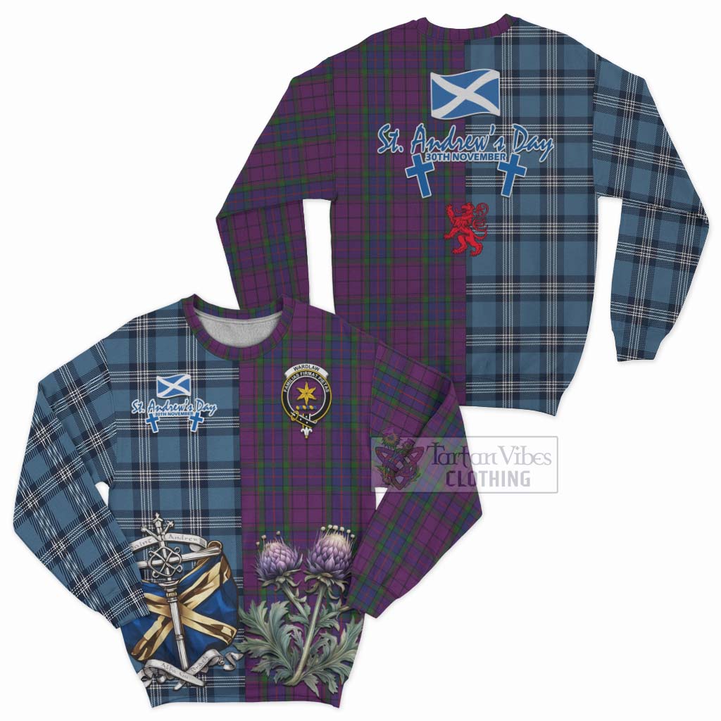 Tartan Vibes Clothing Wardlaw Tartan Sweatshirt Happy St. Andrew's Day Half Tartan Style