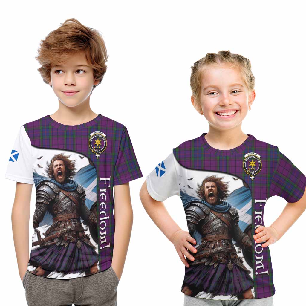 Tartan Vibes Clothing Wardlaw Crest Tartan Kid T-Shirt Inspired by the Freedom of Scottish Warrior