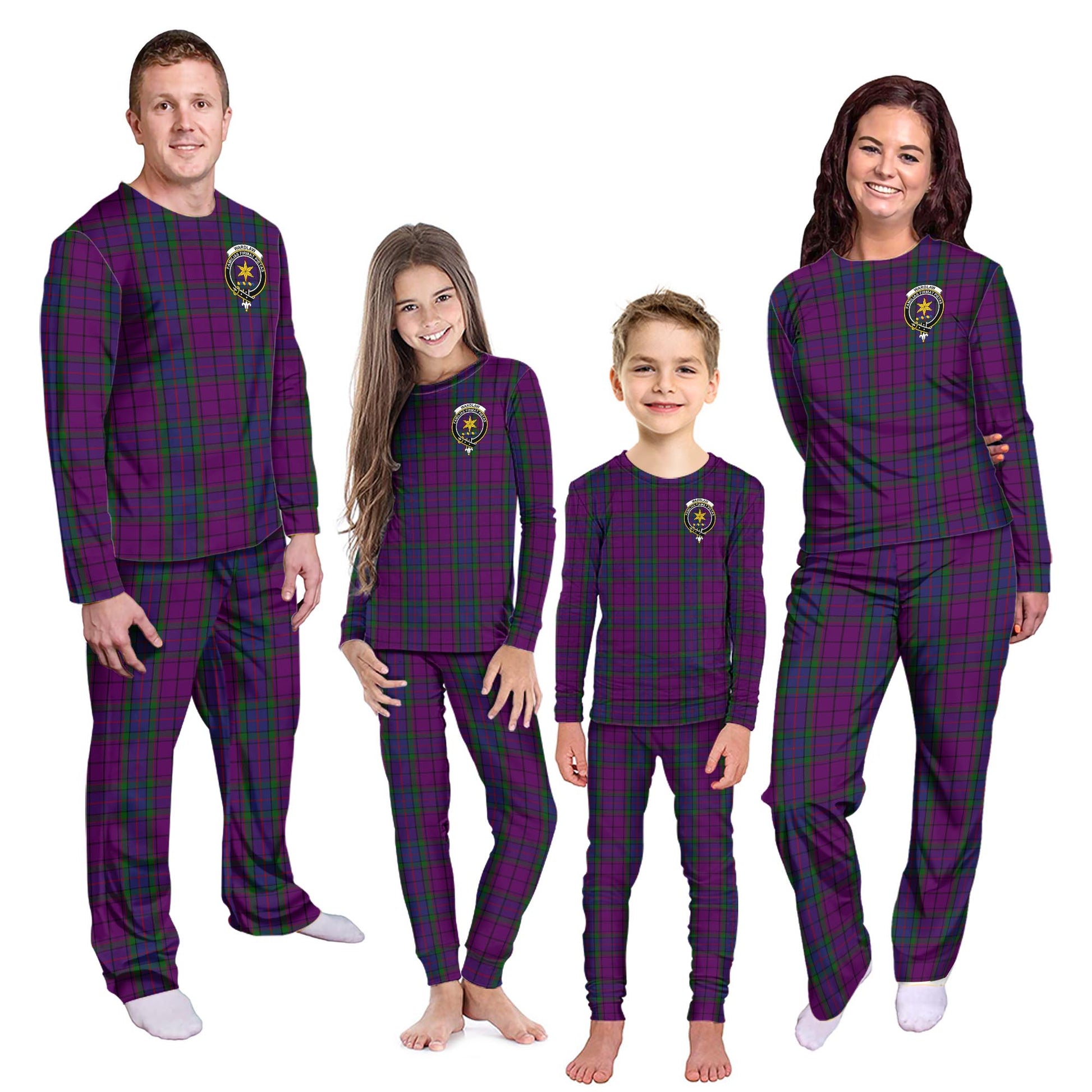 Wardlaw Tartan Pajamas Family Set with Family Crest - Tartanvibesclothing