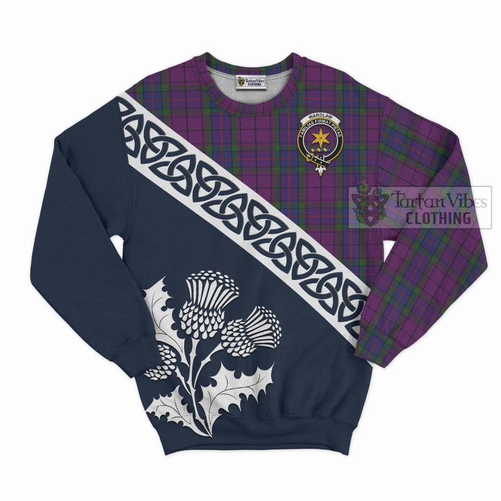 Tartan Vibes Clothing Wardlaw Tartan Sweatshirt Featuring Thistle and Scotland Map