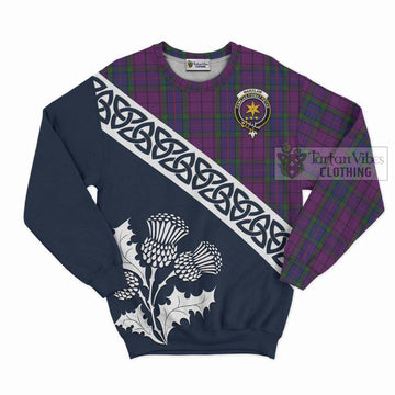 Wardlaw Tartan Sweatshirt Featuring Thistle and Scotland Map