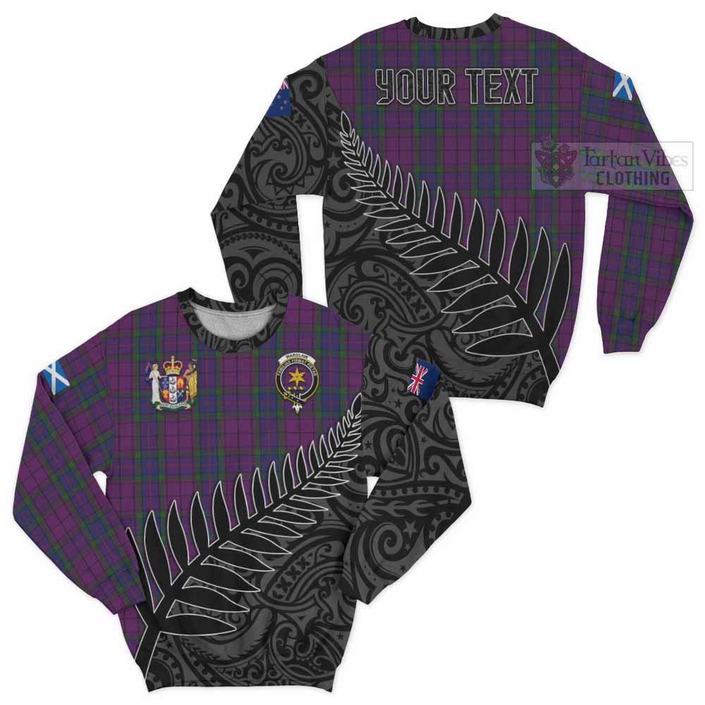 Tartan Vibes Clothing Wardlaw Crest Tartan Sweatshirt with New Zealand Silver Fern Half Style