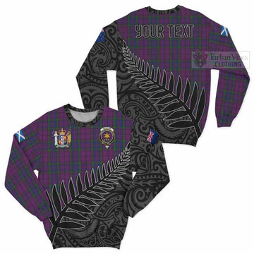 Wardlaw Crest Tartan Sweatshirt with New Zealand Silver Fern Half Style