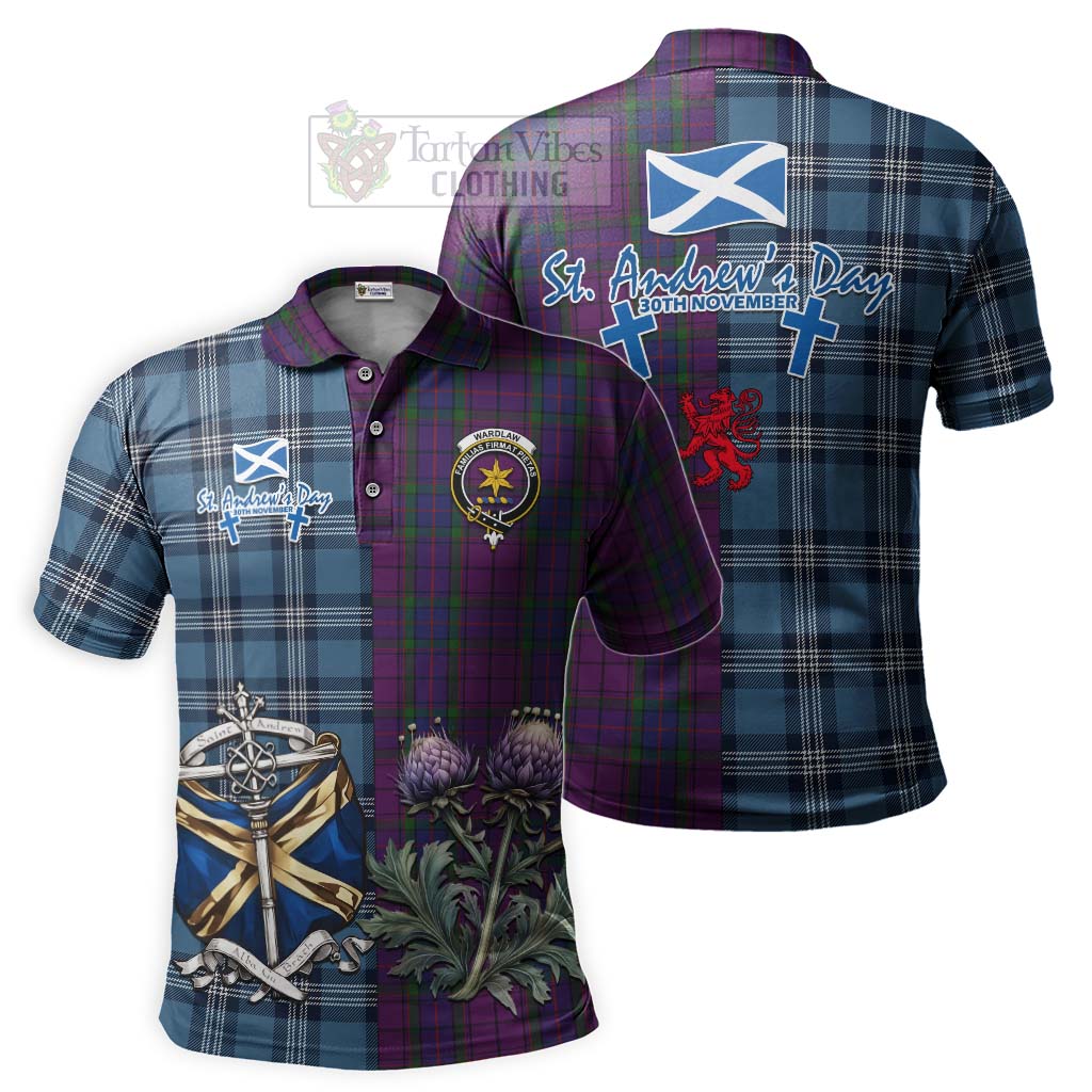 Tartan Vibes Clothing Wardlaw Tartan Polo Shirt Happy St. Andrew's Day Half Tartan Style