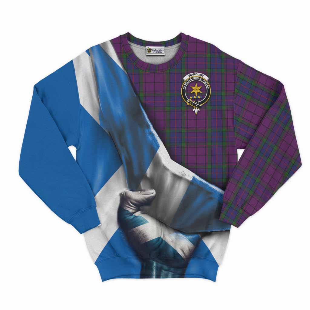 Tartan Vibes Clothing Wardlaw Tartan Sweatshirt with Family Crest Scotland Patriotic Style