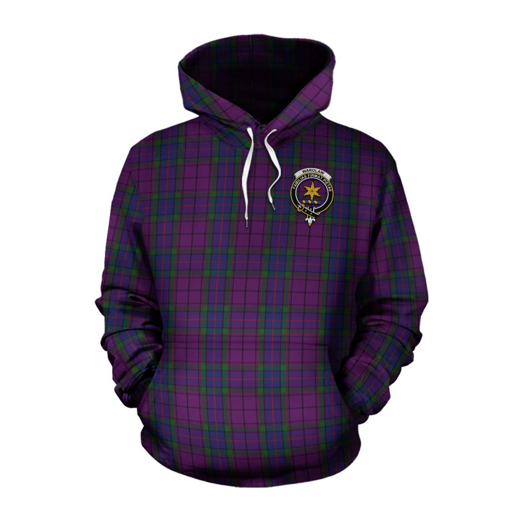 Tartan Vibes Clothing Wardlaw Tartan Cotton Hoodie with Family Crest Celtic Skull Style