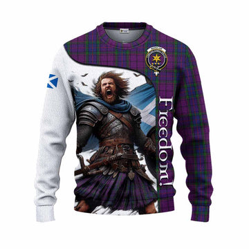 Wardlaw Crest Tartan Knitted Sweater Inspired by the Freedom of Scottish Warrior