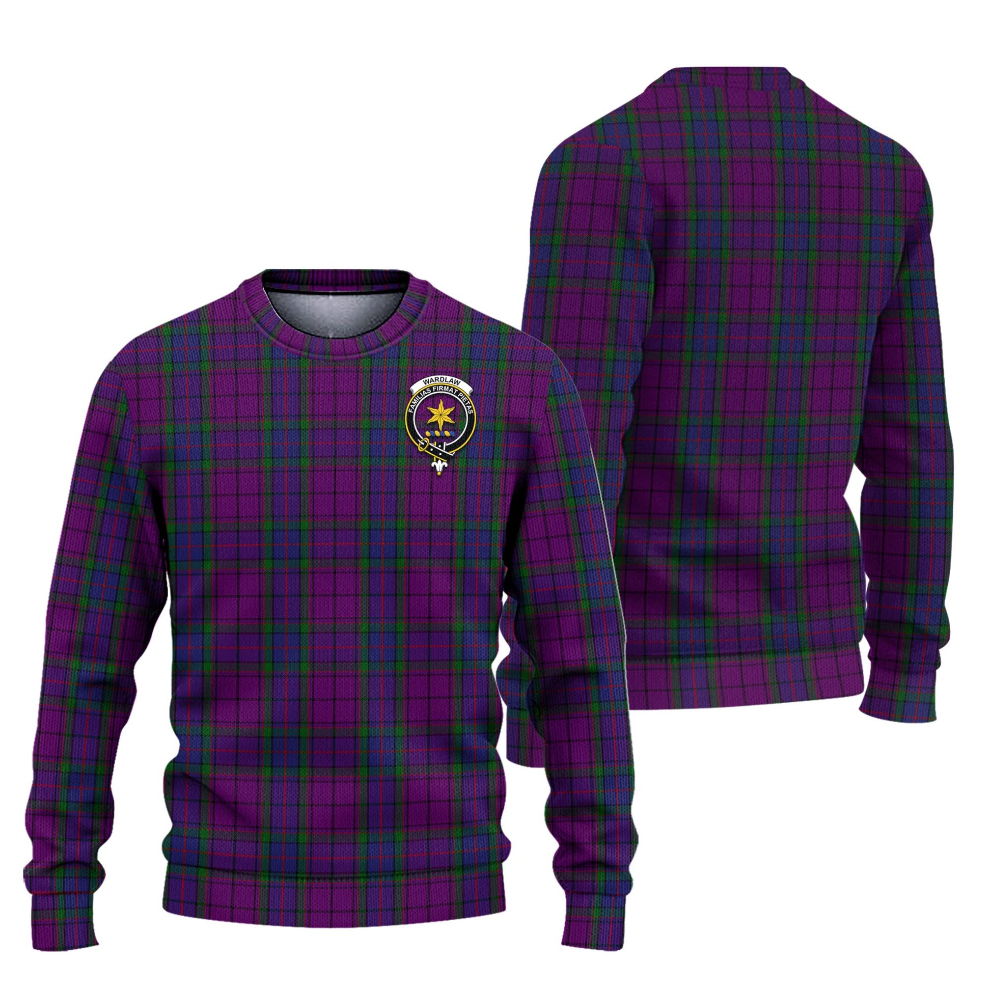 Wardlaw Tartan Knitted Sweater with Family Crest Unisex - Tartanvibesclothing