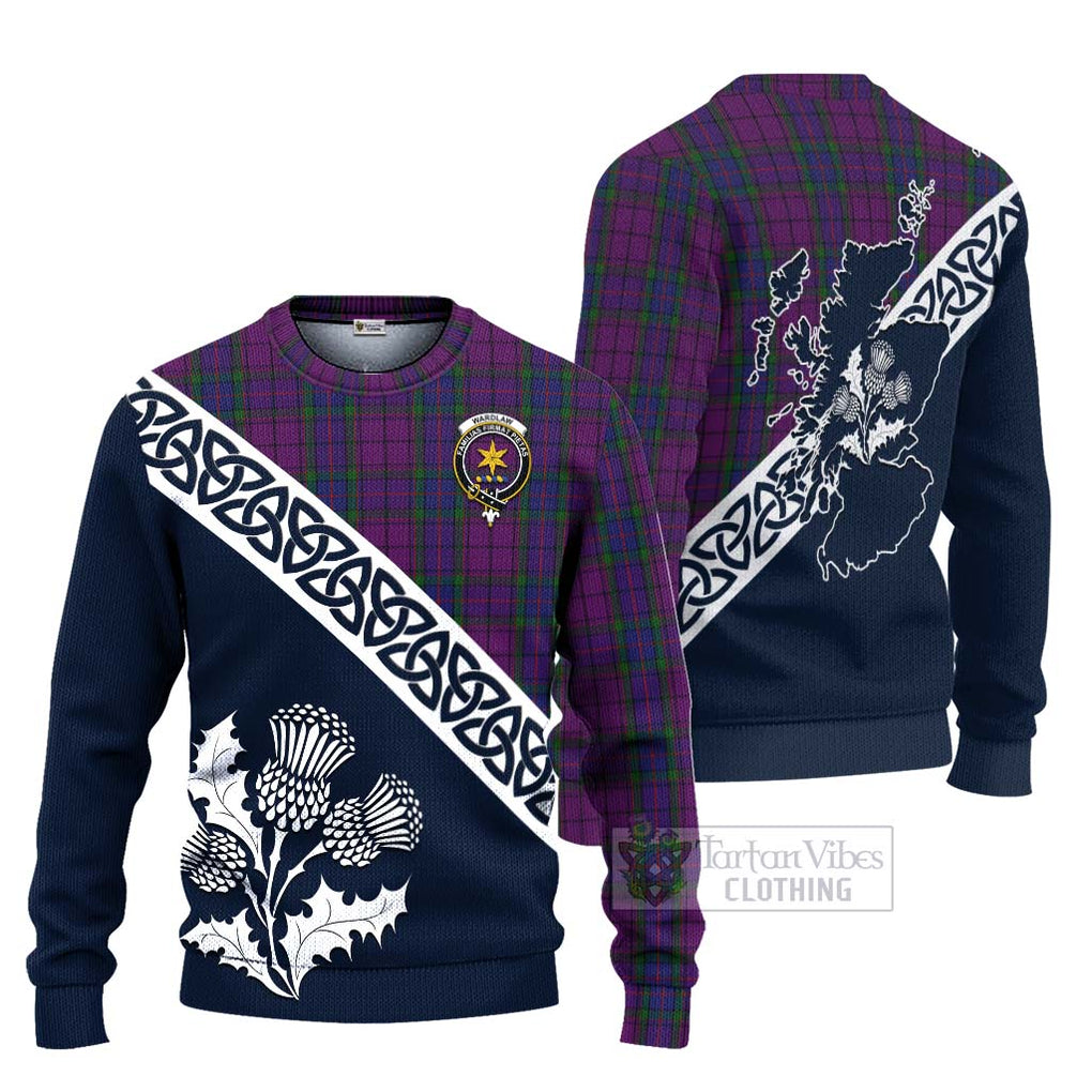 Tartan Vibes Clothing Wardlaw Tartan Knitted Sweater Featuring Thistle and Scotland Map