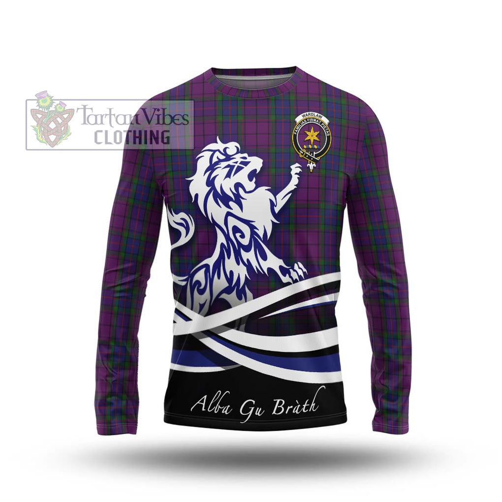 Wardlaw Tartan Long Sleeve T-Shirt with Alba Gu Brath Regal Lion Emblem Unisex - Tartanvibesclothing Shop