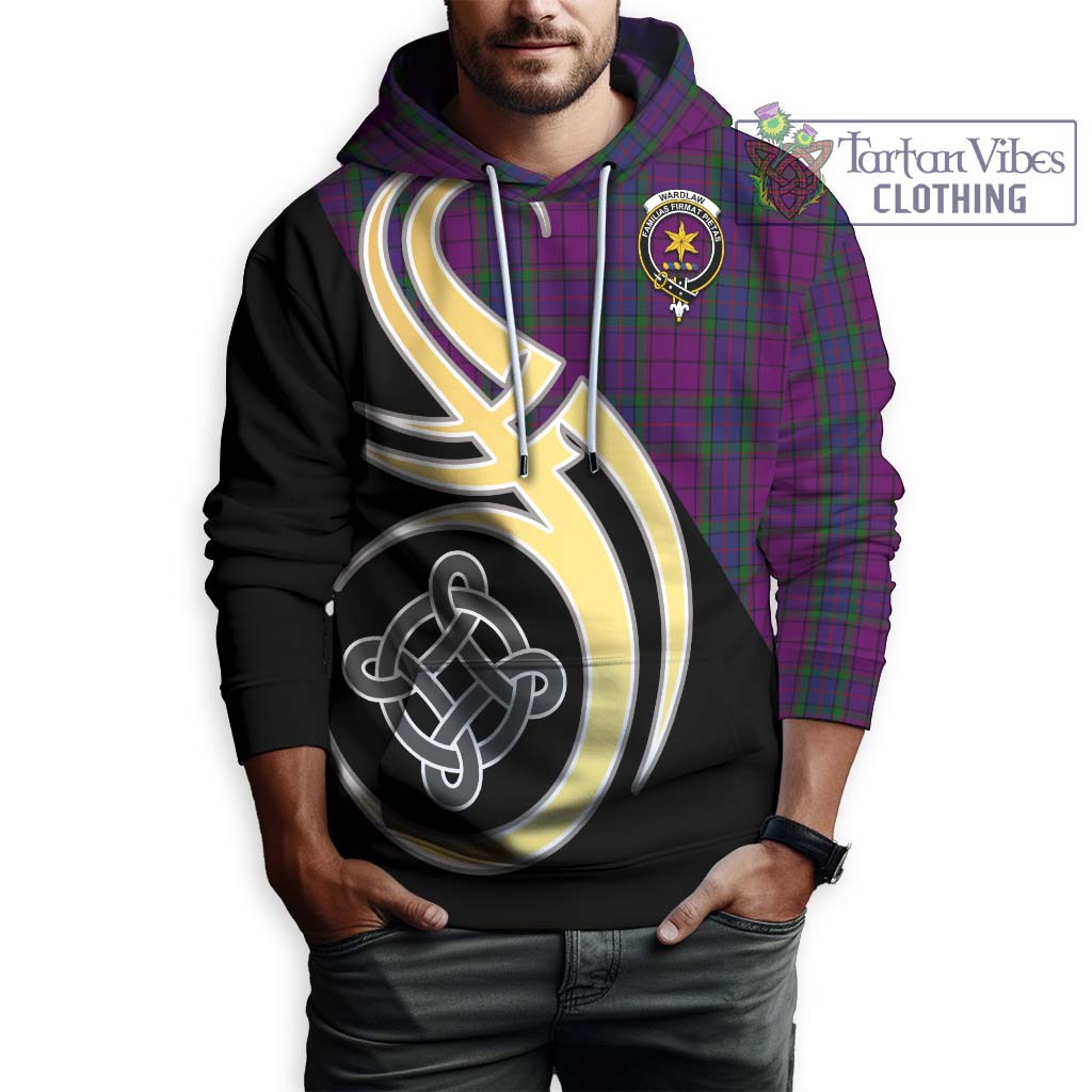 Tartan Vibes Clothing Wardlaw Tartan Hoodie with Family Crest and Celtic Symbol Style