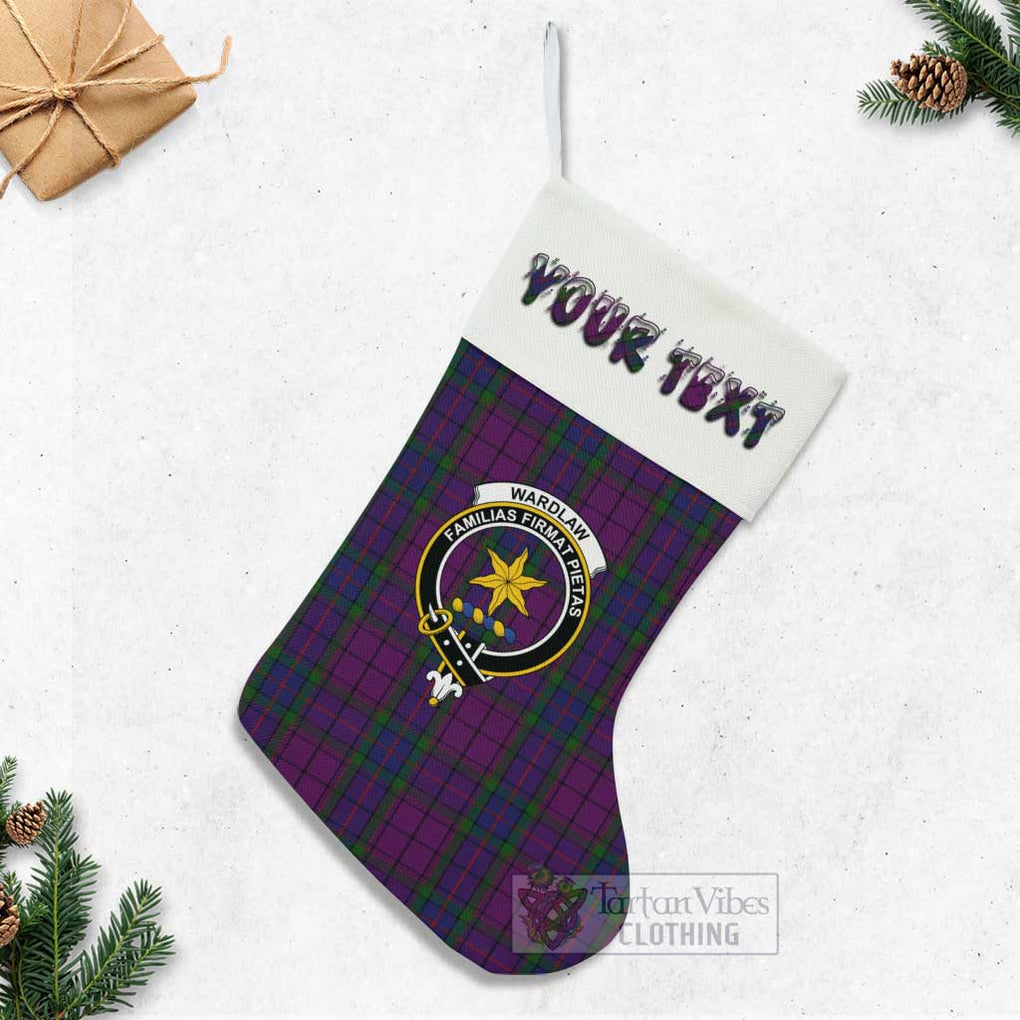 Tartan Vibes Clothing Wardlaw Tartan Family Crest Christmas Stocking with Personalized Text