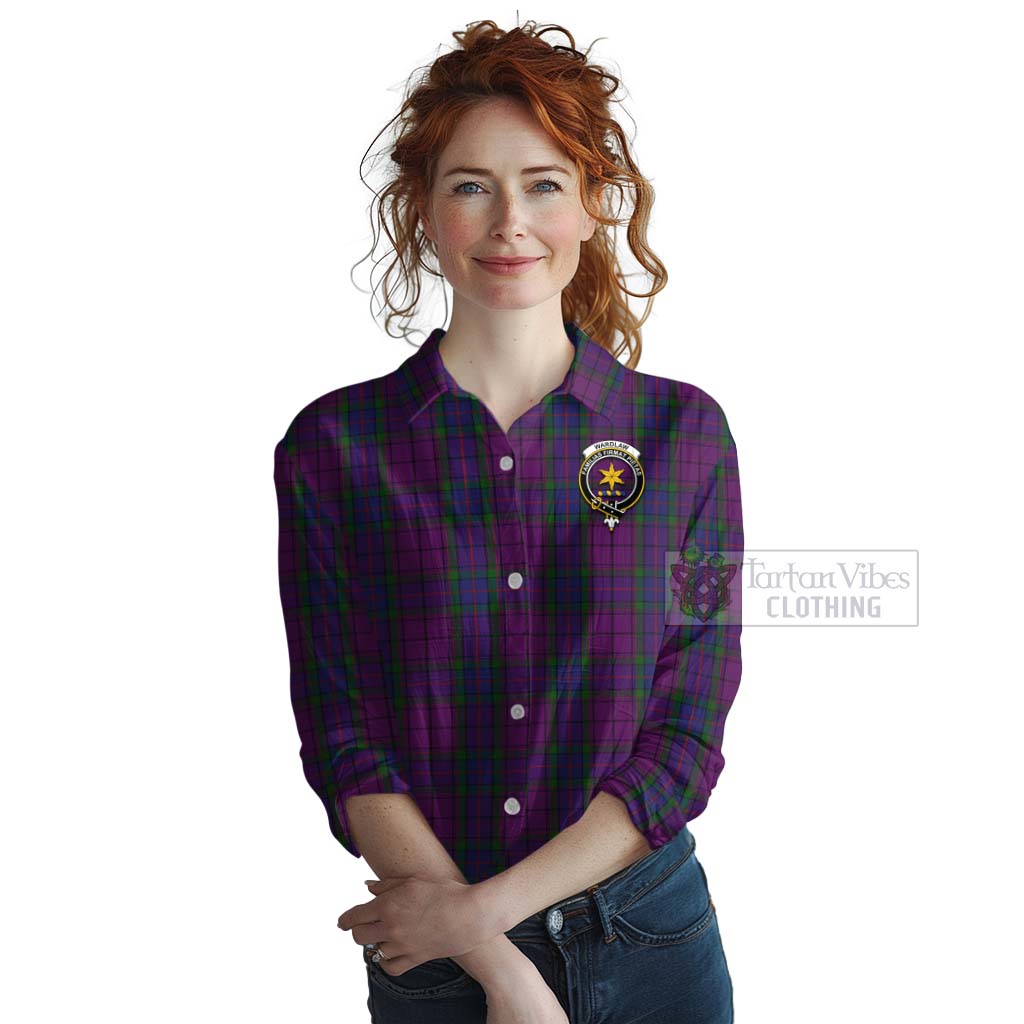 Tartan Vibes Clothing Wardlaw Tartan Women's Casual Shirt with Family Crest Celtic Skull Style