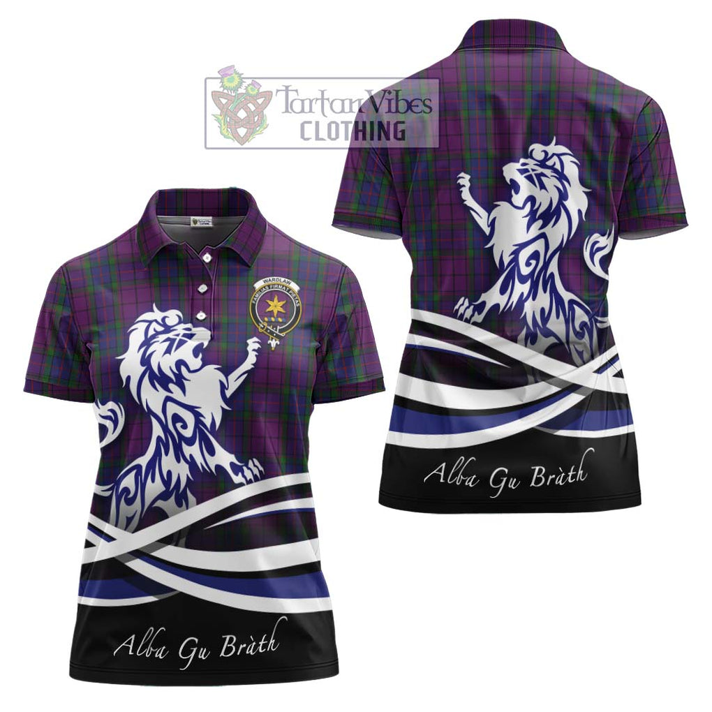 Wardlaw Tartan Women's Polo Shirt with Alba Gu Brath Regal Lion Emblem Women - Tartanvibesclothing Shop