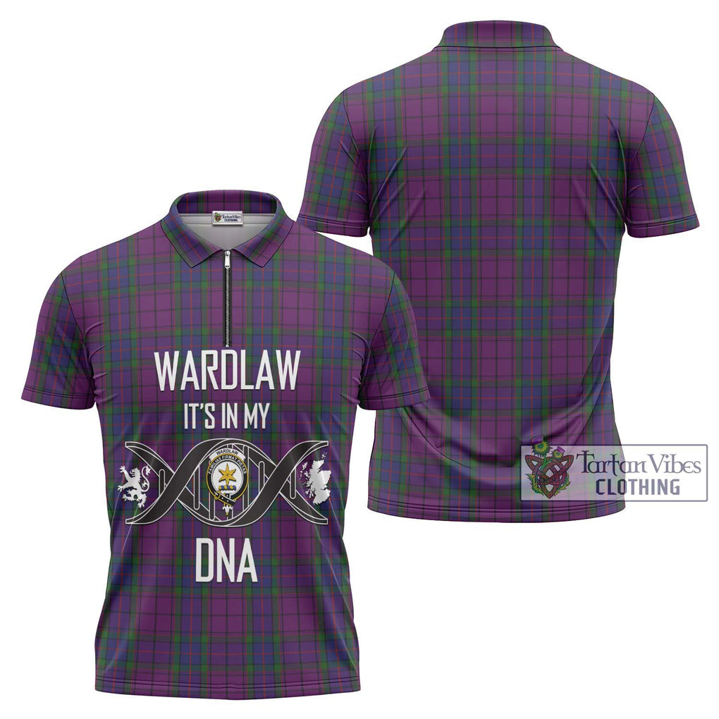 Wardlaw Tartan Zipper Polo Shirt with Family Crest DNA In Me Style Unisex - Tartanvibesclothing Shop