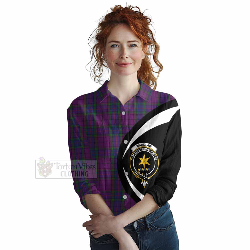 Tartan Vibes Clothing Wardlaw Tartan Women's Casual Shirt with Family Crest Circle Style