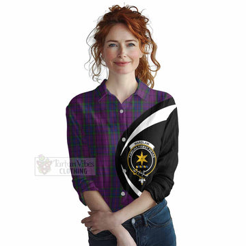 Wardlaw Tartan Women's Casual Shirt with Family Crest Circle Style