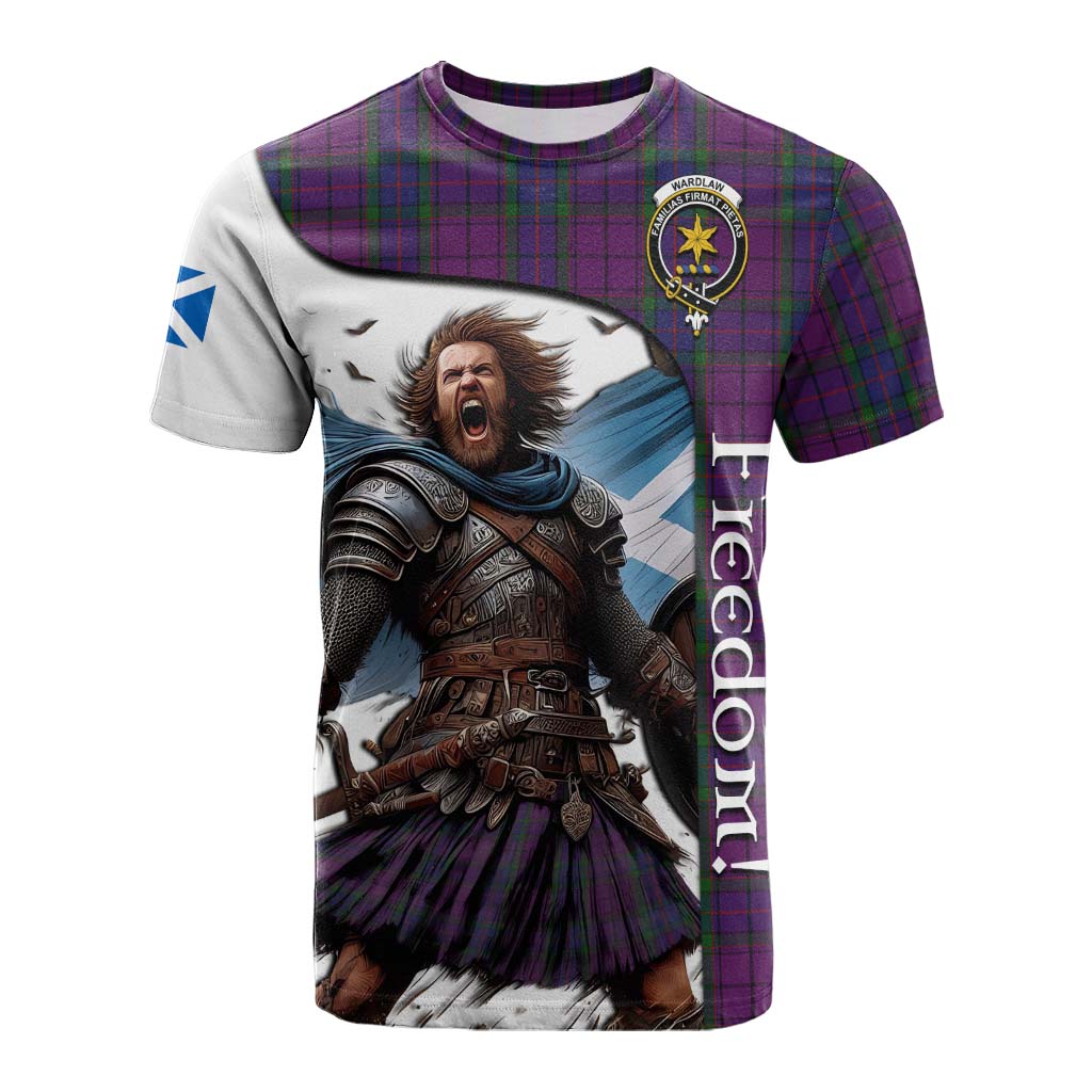 Tartan Vibes Clothing Wardlaw Crest Tartan Cotton T-shirt Inspired by the Freedom of Scottish Warrior