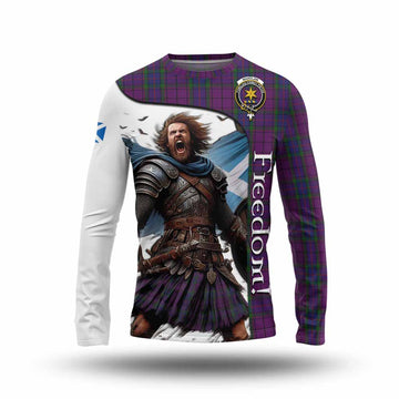 Wardlaw Crest Tartan Long Sleeve T-Shirt Inspired by the Freedom of Scottish Warrior