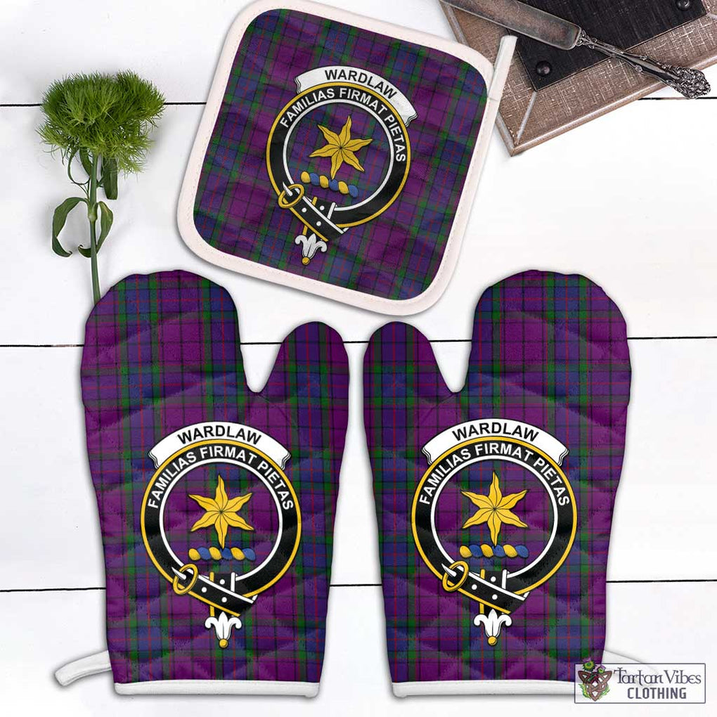 Wardlaw Tartan Combo Oven Mitt & Pot-Holder with Family Crest Combo 1 Oven Mitt & 1 Pot-Holder White - Tartan Vibes Clothing