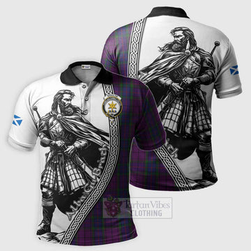 Wardlaw Tartan Clan Crest Polo Shirt with Highlander Warrior Celtic Style