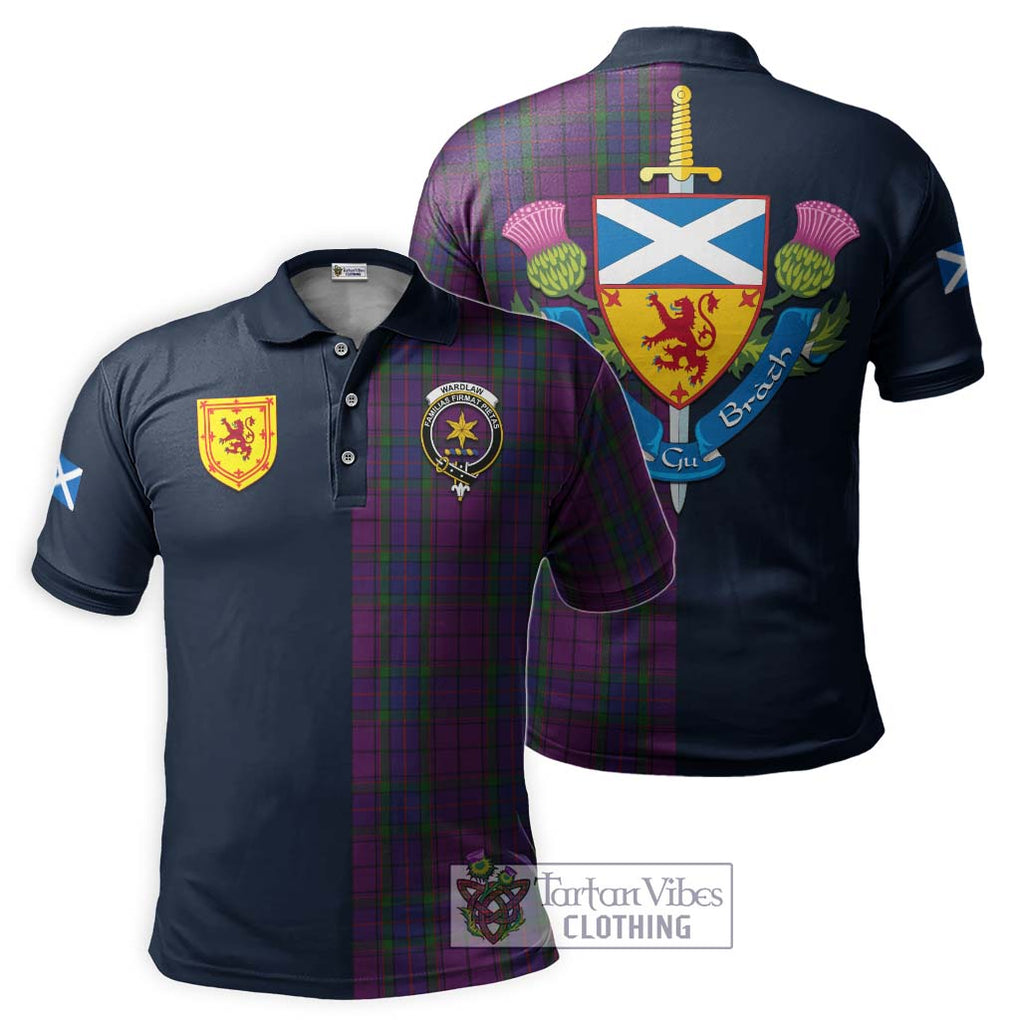 Tartan Vibes Clothing Wardlaw Tartan Polo Shirt with Scottish Lion Royal Arm Half Style