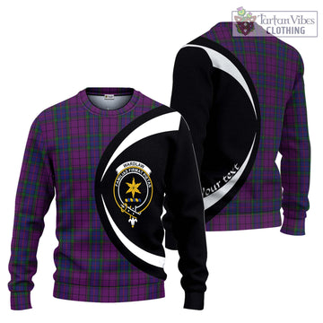 Wardlaw Tartan Knitted Sweater with Family Crest Circle Style