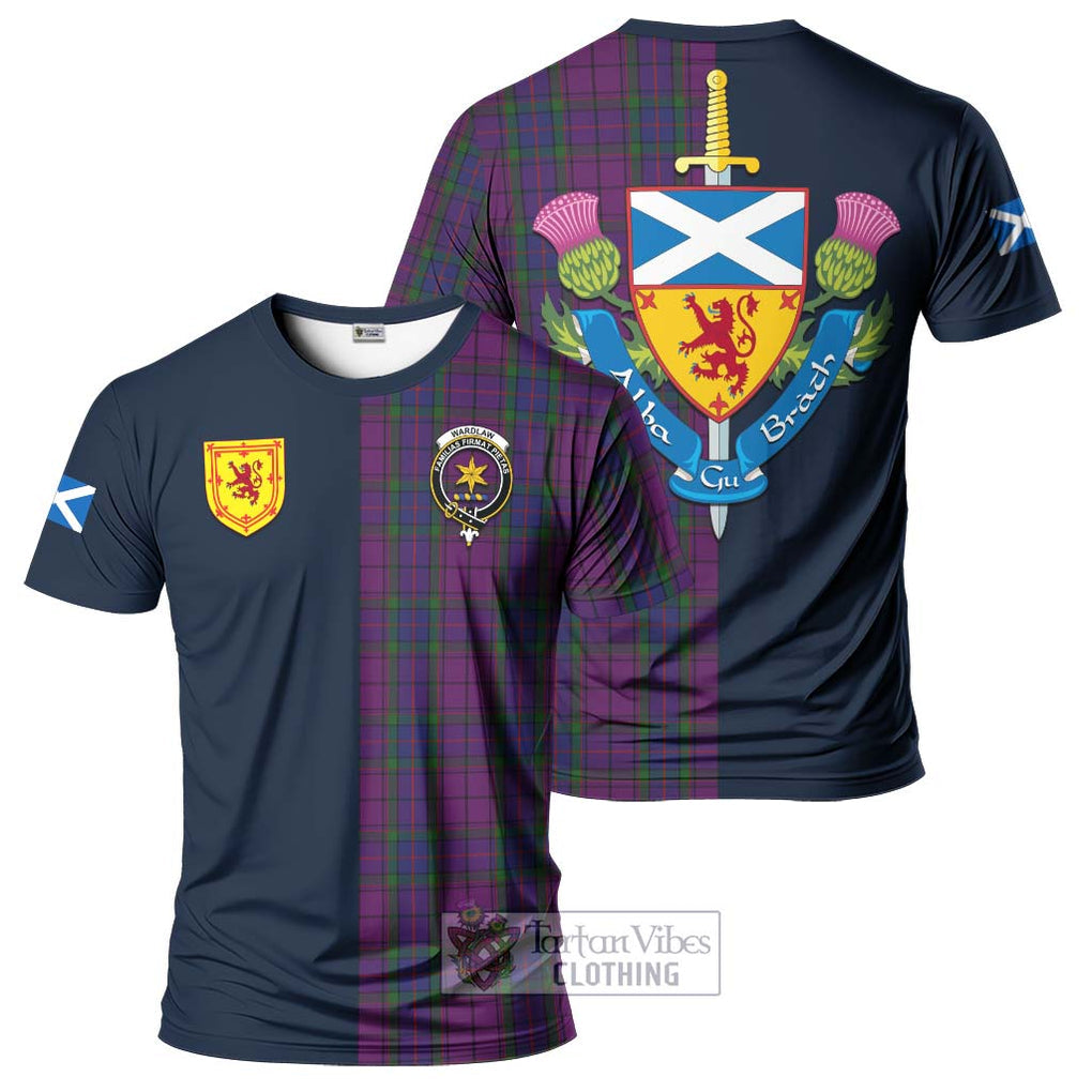 Tartan Vibes Clothing Wardlaw Tartan T-Shirt Alba with Scottish Lion Royal Arm Half Style