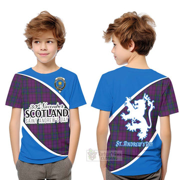 Wardlaw Family Crest Tartan Kid T-Shirt Celebrate Saint Andrew's Day in Style