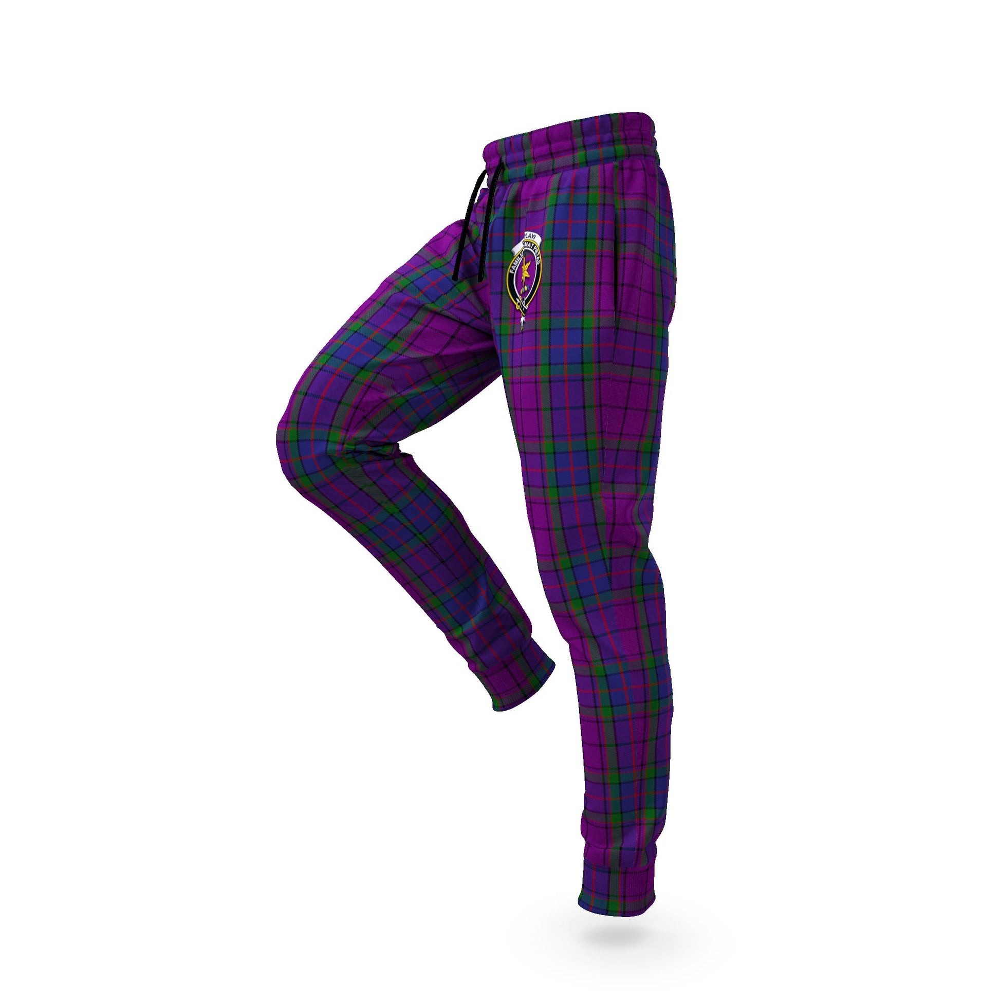 Wardlaw Tartan Joggers Pants with Family Crest S - Tartanvibesclothing Shop