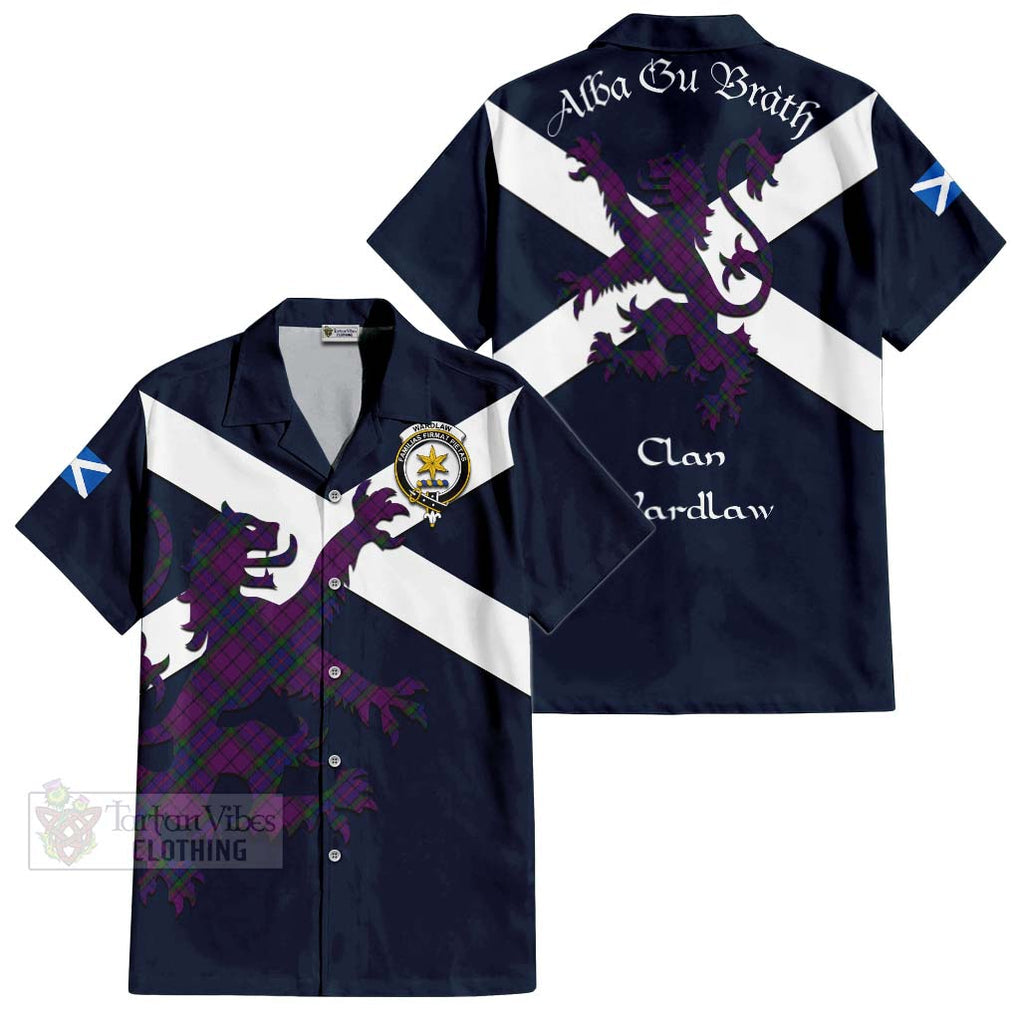 Tartan Vibes Clothing Wardlaw Tartan Lion Rampant Short Sleeve Button Shirt – Proudly Display Your Heritage with Alba Gu Brath and Clan Name