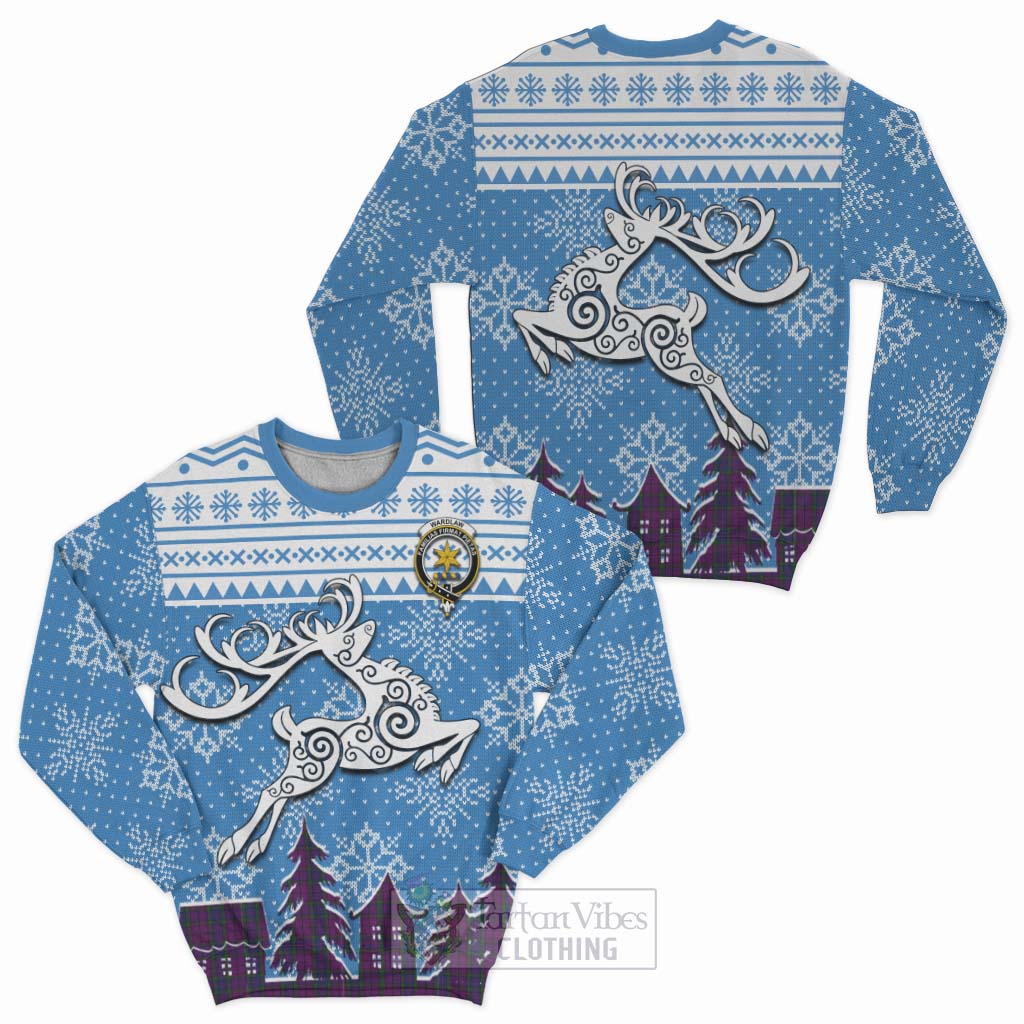 Tartan Vibes Clothing Wardlaw Clan Christmas Sweatshirt Celtic Reindeer Style