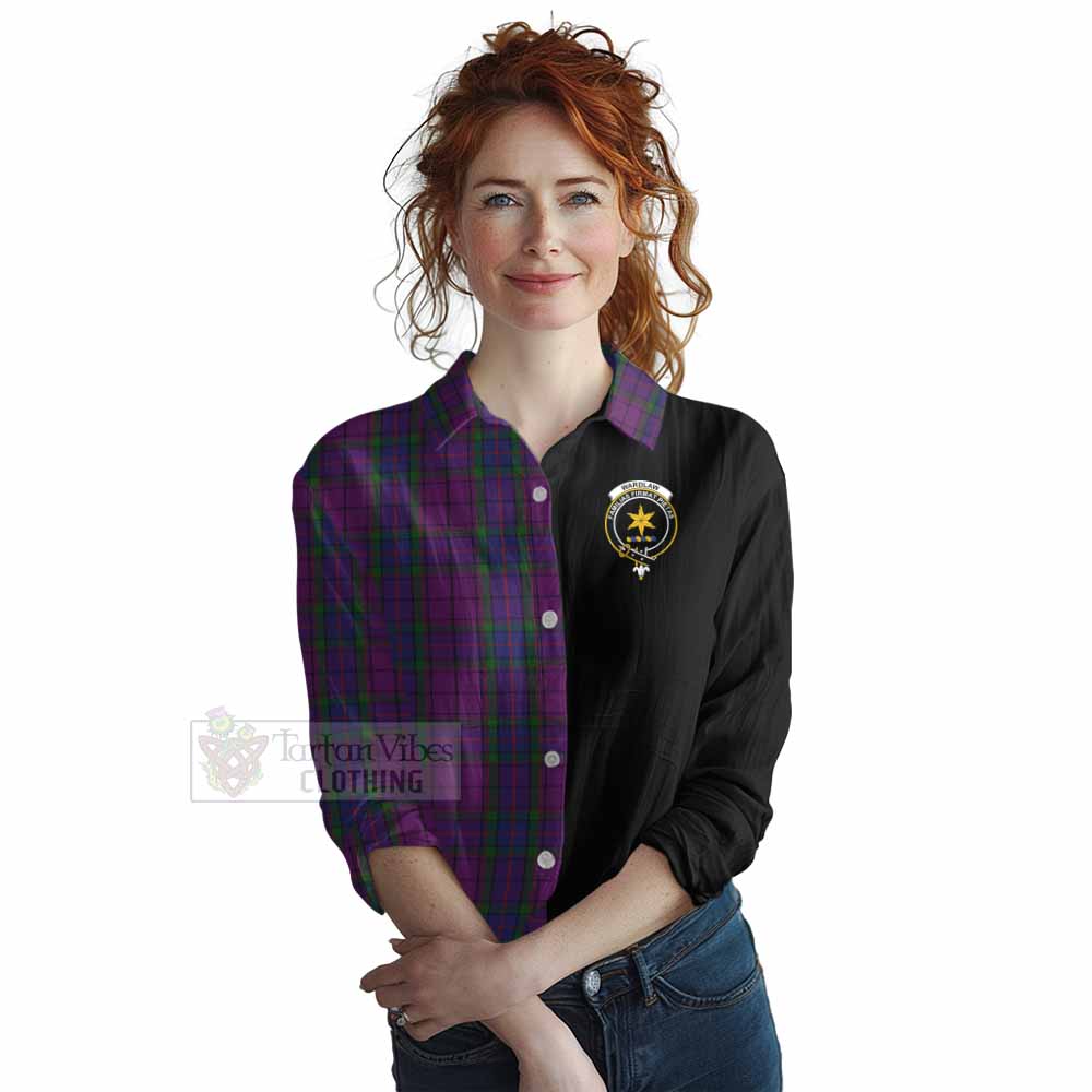 Tartan Vibes Clothing Wardlaw Tartan Women's Casual Shirt with Family Crest and Half Of Me Style