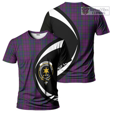 Wardlaw Tartan T-Shirt with Family Crest Circle Style