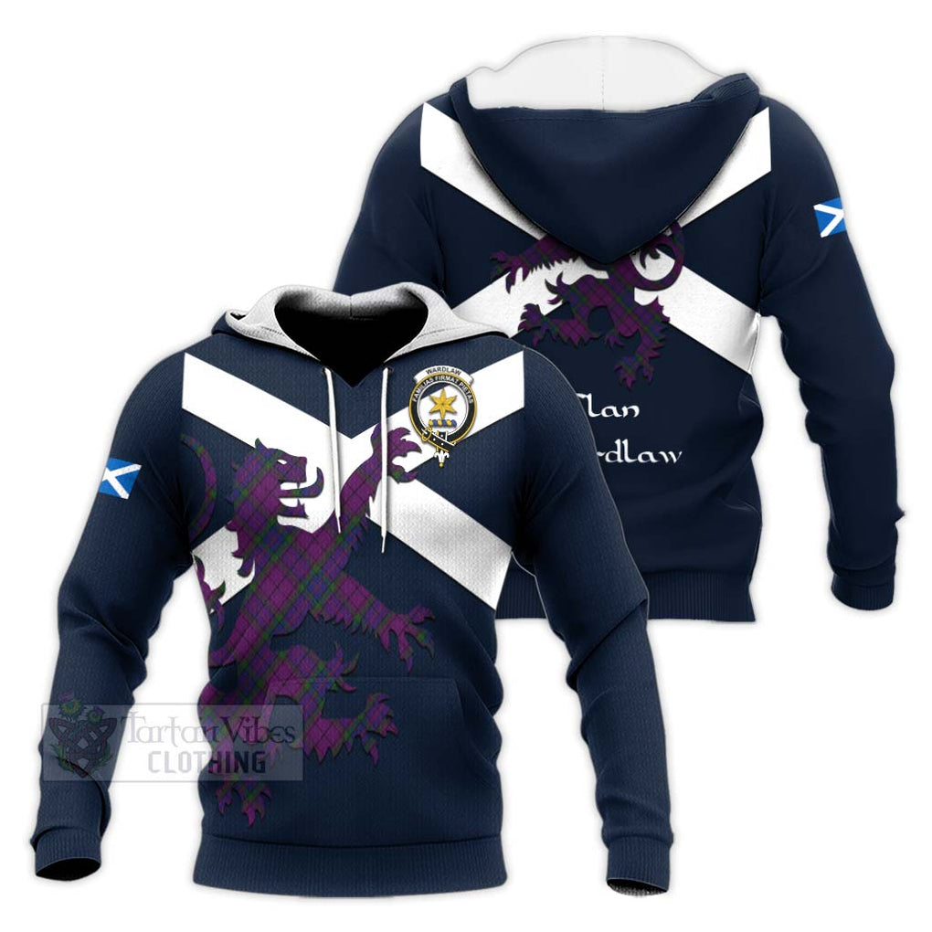 Tartan Vibes Clothing Wardlaw Tartan Lion Rampant Knitted Hoodie – Proudly Display Your Heritage with Alba Gu Brath and Clan Name