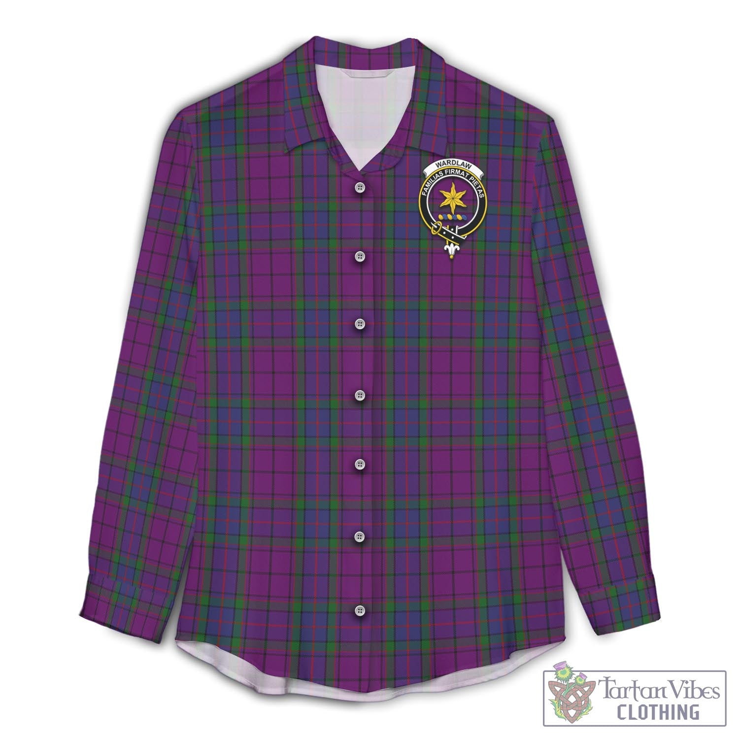 Tartan Vibes Clothing Wardlaw Tartan Womens Casual Shirt with Family Crest